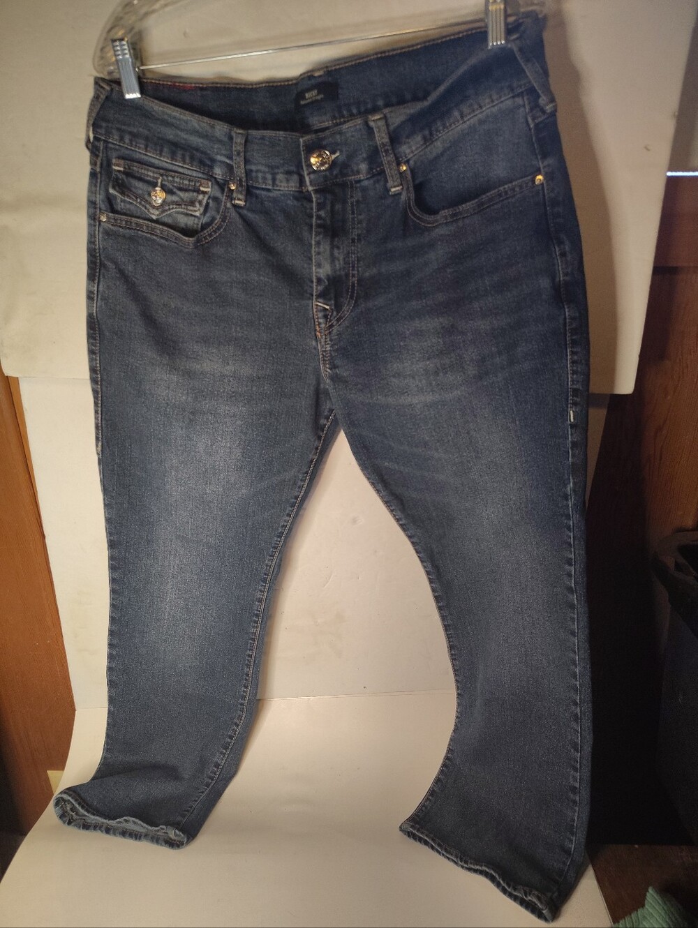 True Religion Ricky Relaxed Straight Blue Jeans Size 34 34X29.5